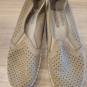 Skechers Taupe Perforated Flats